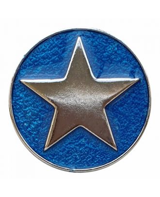 full metal button star with shank  - Size: 20mm - Color: blue - Art.No. 341355