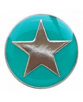 full metal button star with shank  - Size: 20mm - Color: green - Art.No. 341336