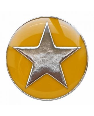 full metal button star with shank  - Size: 20mm - Color: yellow - Art.No. 341338