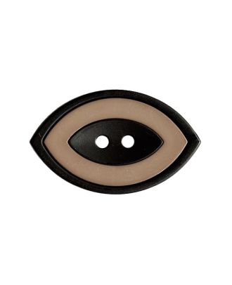 Polyamidknopf, oval, zweiteilig, mit 2 Löchern - Größe:  38mm - Farbe: braun - ArtNr.: 423100