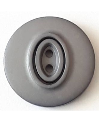 Polyamidknopf, Knopflöcher eingebettet in Oval  mit 2 Löchern - Größe: 20mm - Farbe: grau - Art.Nr. 338736