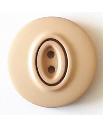 Polyamidknopf, Knopflöcher eingebettet in Oval  mit 2 Löchern - Größe: 20mm - Farbe: beige - Art.Nr. 338738