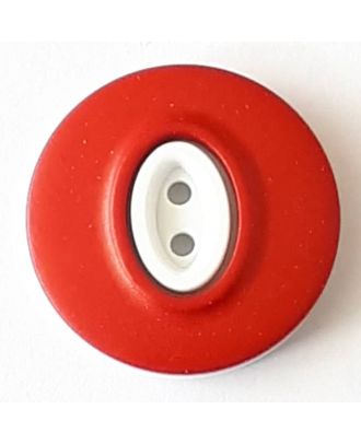 Polyamidknopf, Knopflöcher eingebettet in Oval  mit 2 Löchern - Größe: 20mm - Farbe: rot - Art.Nr. 338749