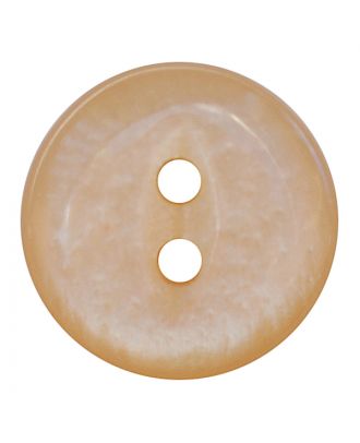 Polyesterknopf rund in glänzender Optik mit 2 Löchern - Größe:  13mm - Farbe: beige - ArtNr.: 247801