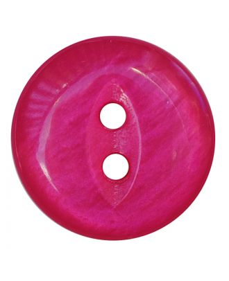Polyesterknopf rund in glänzender Optik mit 2 Löchern - Größe:  13mm - Farbe: pink - ArtNr.: 247808