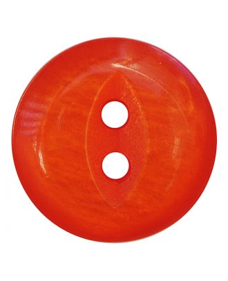 polyester button round shape with shiny surface and 2 holes - Size: 13mm - Color: orange - Art.No.: 247813