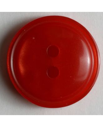 Kunststoffknopf schlicht mit 2 Löchern - Größe: 18mm - Farbe: rot  - Art.Nr. 221223