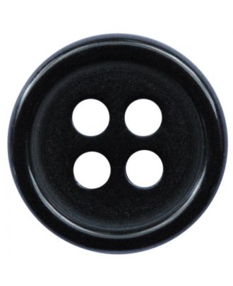 polyester button round shape with shiny surface and 4 holes  - Size: 11mm - Color: schwarz - Art.No.: 211807