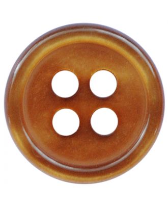 polyester button round shape with shiny surface and 4 holes  - Size: 11mm - Color: hellbraun - Art.No.: 217802