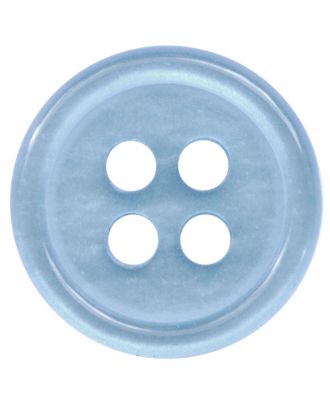 polyester button round shape with shiny surface and 4 holes  - Size: 11mm - Color: hellblau - Art.No.: 217804