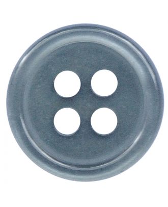 polyester button round shape with shiny surface and 4 holes  - Size: 11mm - Color: rauchblau - Art.No.: 217805