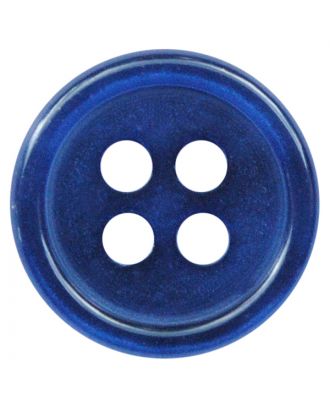 polyester button round shape with shiny surface and 4 holes  - Size: 11mm - Color: blau - Art.No.: 217806