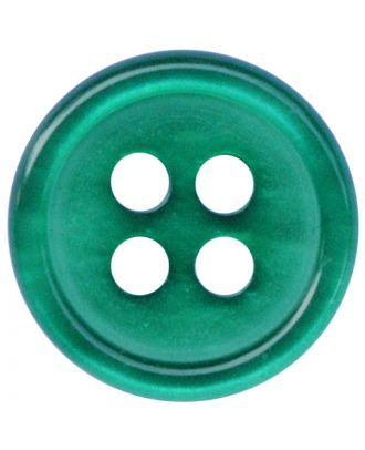 polyester button round shape with shiny surface and 4 holes  - Size: 9mm - Color: grün - Art.No.: 197808