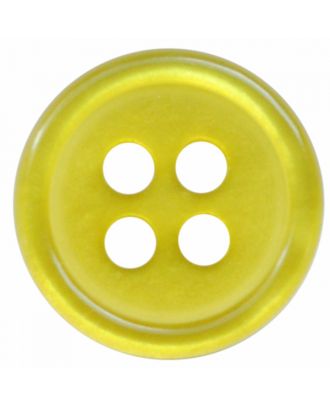 polyester button round shape with shiny surface and 4 holes  - Size: 11mm - Color: senfgrün - Art.No.: 217809