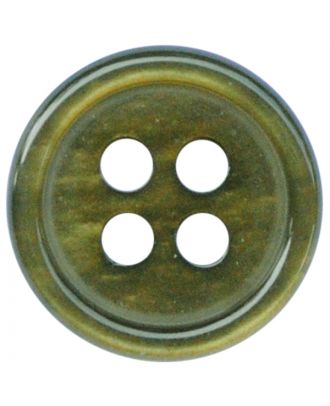 polyester button round shape with shiny surface and 4 holes  - Size: 11mm - Color: khaki - Art.No.: 217810