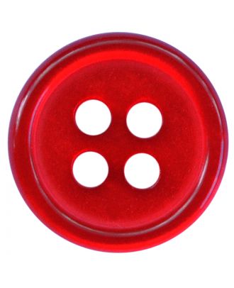 polyester button round shape with shiny surface and 4 holes  - Size: 11mm - Color: rot - Art.No.: 217811