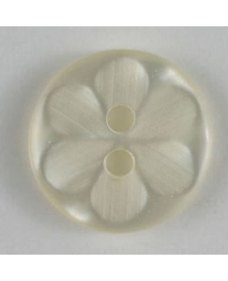 Kunststoffknopf in Blütenform - Größe: 14mm - Farbe: weiß - Art.Nr. 231527