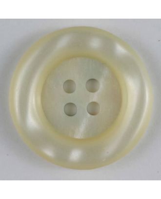 Kunststoffknopf mit Wulstrand, 4 Loch - Größe: 13mm - Farbe: weiß - Art.Nr. 170436