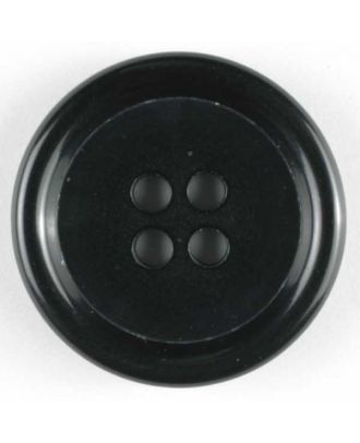 Anzugknopf mit Rand und vier Löchern - Größe: 15mm - Farbe: schwarz - Art.Nr. 200117