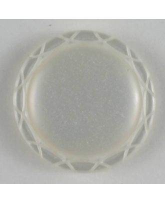 Kunststoffknopf mit dekorativem Rand - Größe: 13mm - Farbe: weiß - Art.Nr. 210816