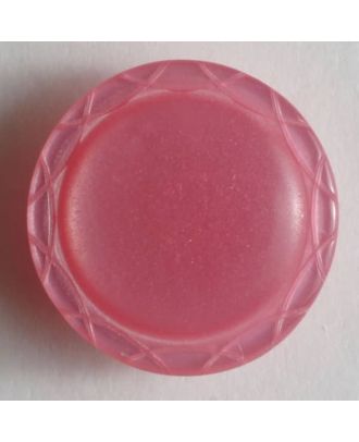 Kunststoffknopf mit dekorativem Rand - Größe: 13mm - Farbe: pink - Art.Nr. 210828