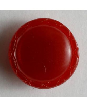 Kunststoffknopf mit dekorativem Rand - Größe: 13mm - Farbe: rot - Art.Nr. 210829