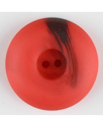 Polyesterknopf mit Wulstrand und dunklem Pinselstrich, rund, 2 loch - Größe: 25mm - Farbe: rot - Art.Nr. 374711