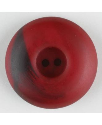 Polyesterknopf mit Wulstrand und dunklem Pinselstrich, rund, 2 loch - Größe: 18mm - Farbe: weinrot - Art.Nr. 314724