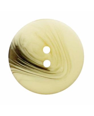 Polyesterknopf rund, mamoriert, mit 2 Löchern - Größe:  34mm - Farbe: gelb - ArtNr.: 422104
