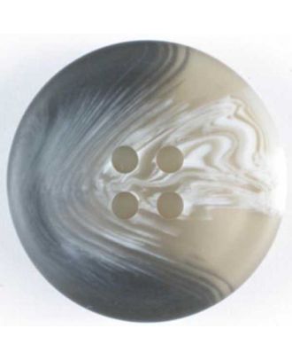 Kunststoffknopf, marmormiert, 4 Loch - Größe: 25mm - Farbe: grau - Art.Nr. 290006