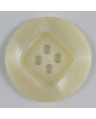 Kunststoffknopf mit quadratischer Ausfräsung -  Größe: 13mm - Farbe: weiß - Art.Nr. 180970