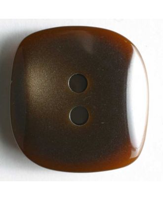 Kunststoffknopf quadratisch mit weißem Streifen an einer Seite -  Größe: 18mm - Farbe: braun - Art.Nr. 280551