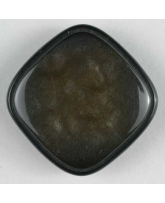 Kunststoffknopf quadratisch mit glänzender Oberfläche - Größe: 19mm - Farbe: braun - Art.Nr. 300226