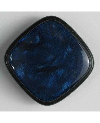 Kunststoffknopf quadratisch mit glänzender Oberfläche - Größe: 19mm - Farbe: blau - Art.Nr. 300227