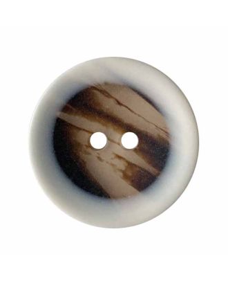 Polyesterknopf rund, transparent mit Graffiti Muster und 2 Löchern - Größe:  23mm - Farbe: weiß - ArtNr.: 341510