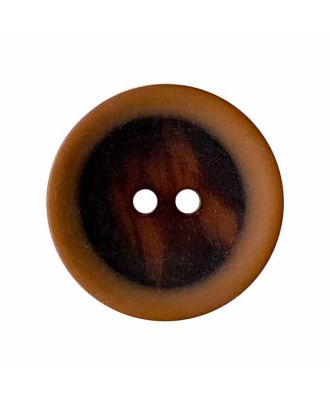 polyester button round shape transparent with graffiti pattern and 2 holes - Size: 23mm - Color: brown - Art.No.: 347000