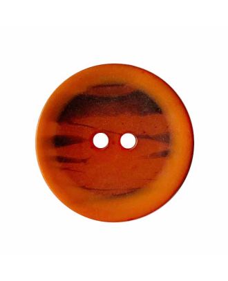 Polyesterknopf rund, transparent mit Graffiti Muster und 2 Löchern - Größe:  23mm - Farbe: orange - ArtNr.: 347004