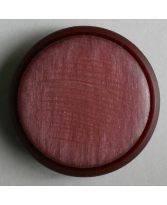 schöner Kunststoffknopf mit schmalem Rand - Größe: 25mm - Farbe: rot - Art.Nr. 330304