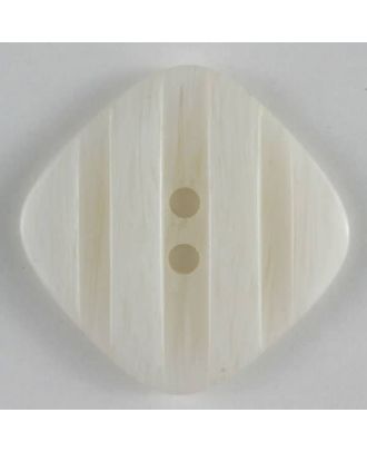 Kunststoffknopf mit streifenförmigen Einkerbungen -  Größe: 18mm - Farbe: weiß - Art.Nr. 251142