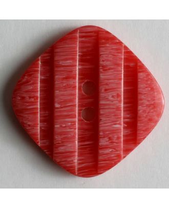 Kunststoffknopf mit streifenförmigen Einkerbungen - Größe: 18mm - Farbe: rot - Art.Nr. 251148