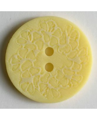 Kunststoffknopf mit dezentem Muster - Größe: 18mm - Farbe: gelb - Art.Nr. 251218