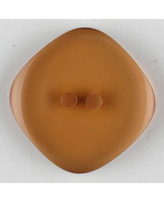 Polyesterknopf quadratisch mit abgerundeten Ecken, 2 Loch - Größe: 15mm - Farbe: braun - Art.Nr. 273701