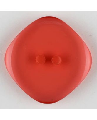 Polyesterknopf quadratisch mit abgerundeten Ecken, 2 Loch - Größe: 23mm - Farbe: rot - Art.Nr. 343707
