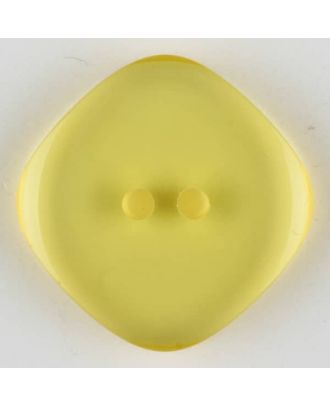 Polyesterknopf quadratisch mit abgerundeten Ecken, 2 Loch - Größe: 15mm - Farbe: gelb - Art.Nr. 273708