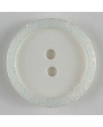 Kunststoffknopf schlicht mit gepunktetem Rand - Größe: 20mm - Farbe: weiß - Art.Nr. 270458