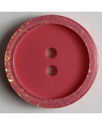 Kunststoffknopf schlicht mit gepunktetem Rand - Größe: 20mm - Farbe: pink - Art.Nr. 270460