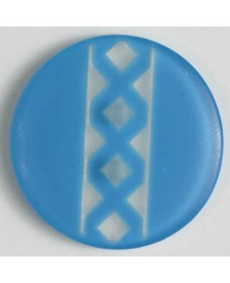 Kunststoffknopf - Größe: 15mm - Farbe: blauKunststoffknopf mit Musterstreifen -  - Art.Nr. 231390