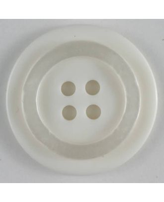 Kunststoffknopf mit schimmerndem Rand - Größe: 20mm - Farbe: weiß - Art.Nr. 270463