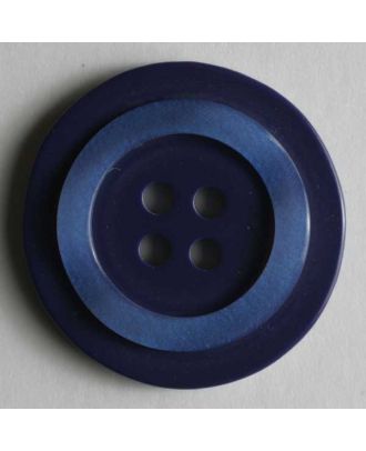 Kunststoffknopf mit schimmerndem Rand - Größe: 15mm - Farbe: blau - Art.Nr. 231397