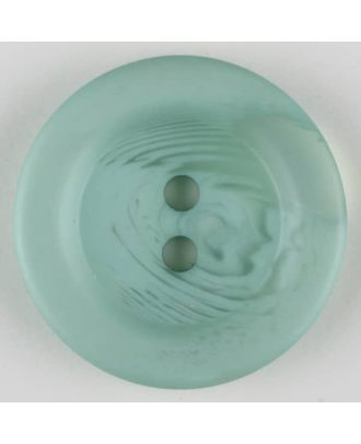 Polyesterknopf marmoriert mit breitem Wulstrand, 2 loch - Größe: 25mm - Farbe: grün - Art.Nr. 373753